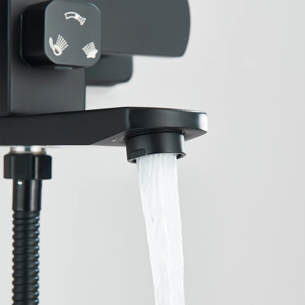 Shinesia Luxury Wall Mounted Shower Faucet Set With Swivel Spout