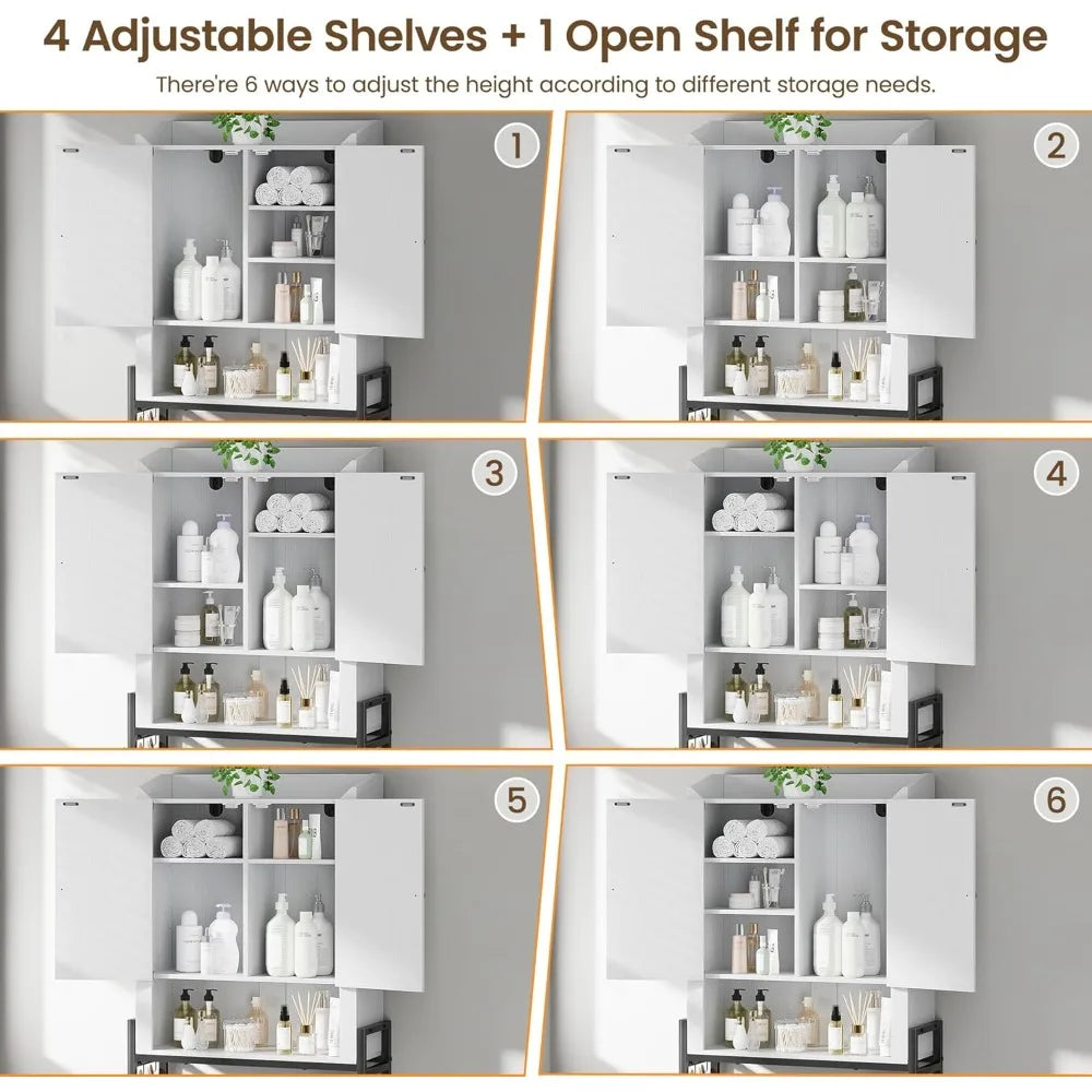 Over Toilet Storage Cabinet With Metal Stand