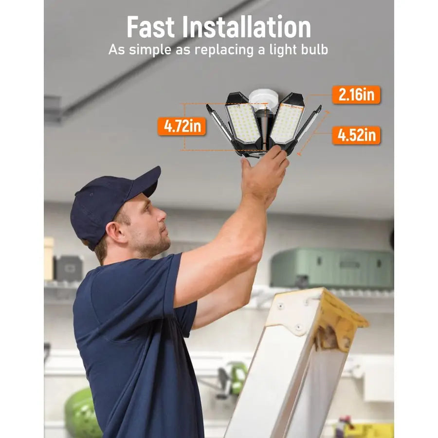 XMSJ LED Garage Light 2 Pack Super Bright Basement Ceiling