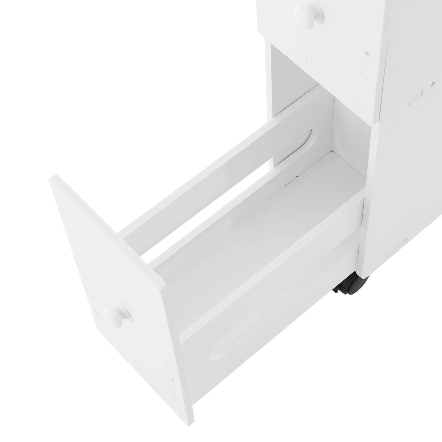 Modern PVC Narrow Floor Standing Bathroom Storage Cabinet With Drawers