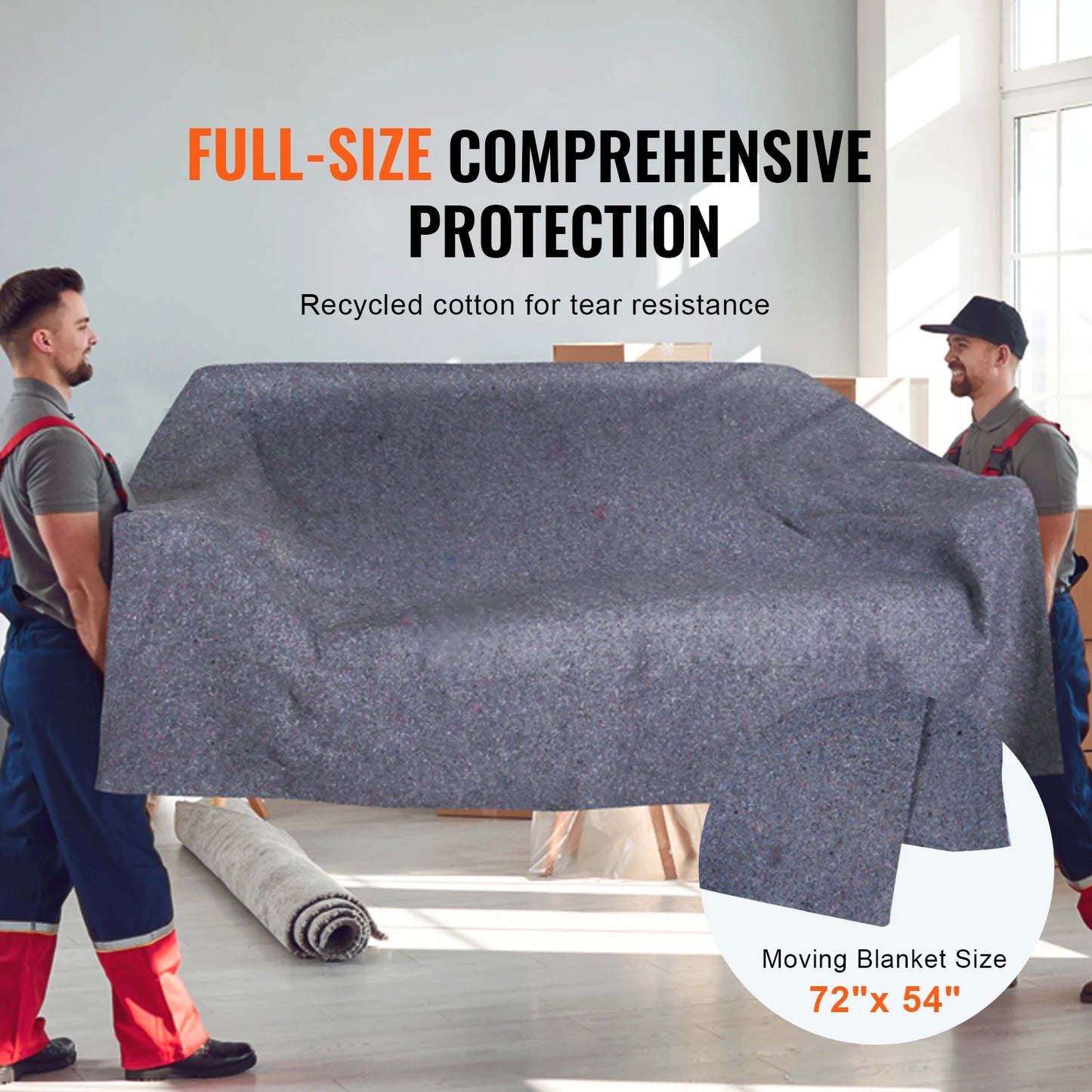 SucceBuy Heavy Duty Moving Blankets Recycled Cotton Furniture Packing Protection