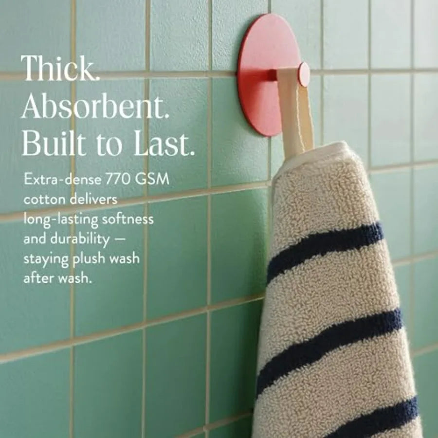 Striped Turkish Cotton Bath Hand Towel Set Super Absorbent