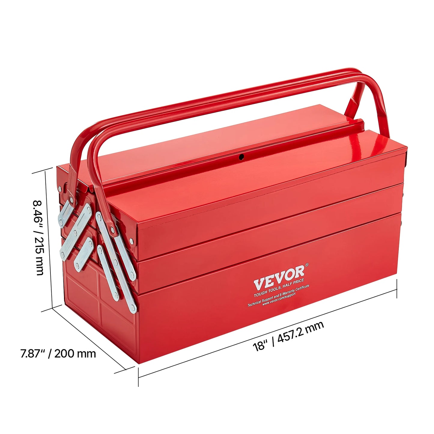 SucceBuy Heavy Duty Portable Metal Tool Chest Organizer With Handle