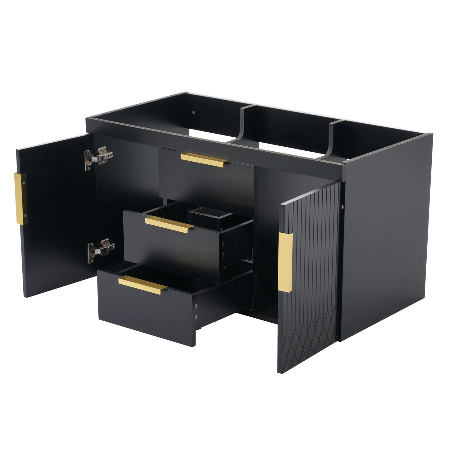 Floating Wall Mounted Bathroom Vanity Cabinet With Two Drawers