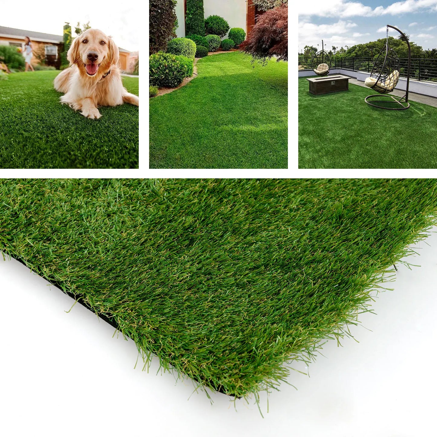 LIFEZEAL Artificial Grass Turf With Drainage Holes And Nonslip Bottom
