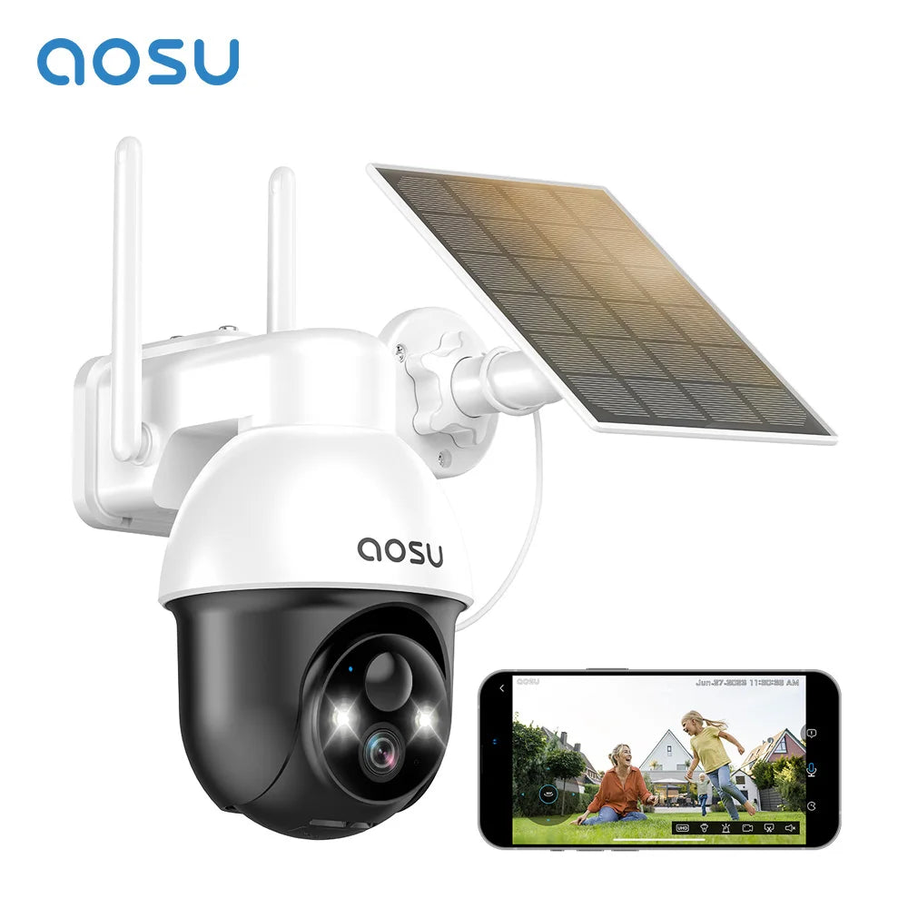 AOSU 3MP PTZ Solar Security Camera With AI Detection