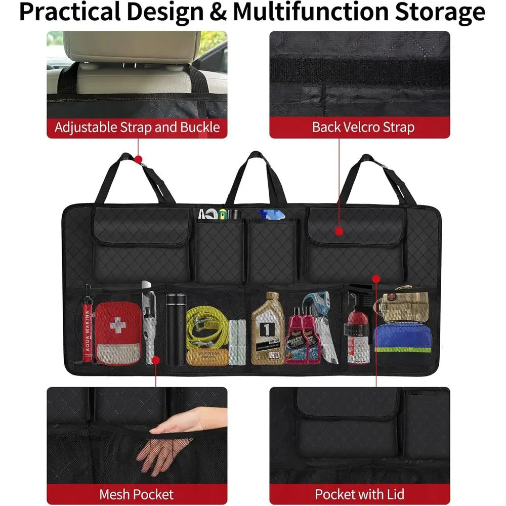 Universal Car Trunk Organizer With Hanging Backseat Storage Pockets