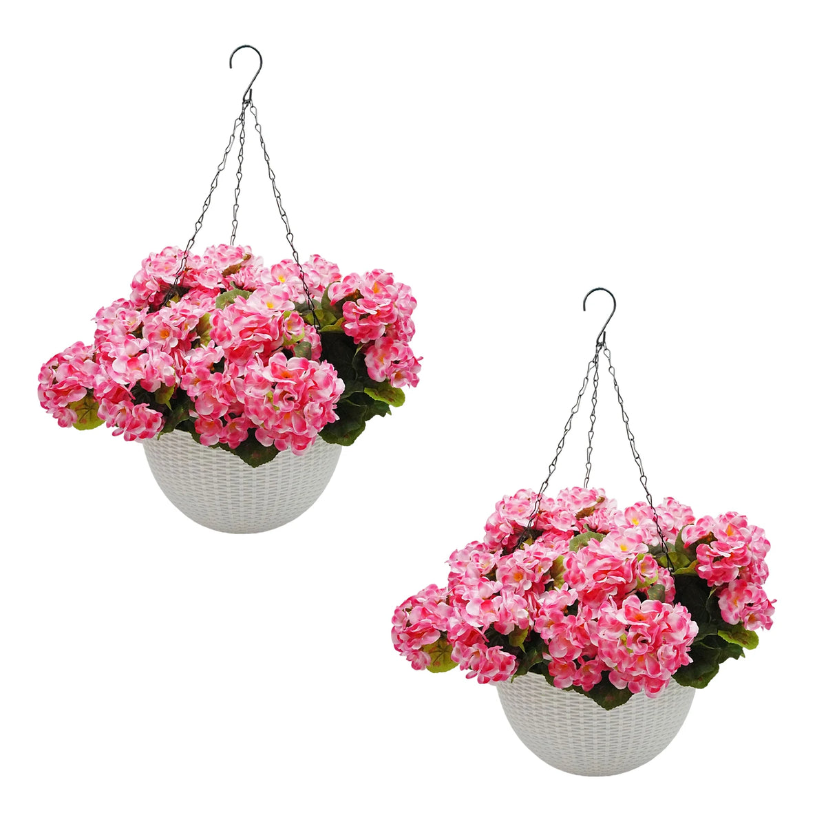 Artificial Geraniums Hanging Baskets For Outdoor Patio Garden Decor