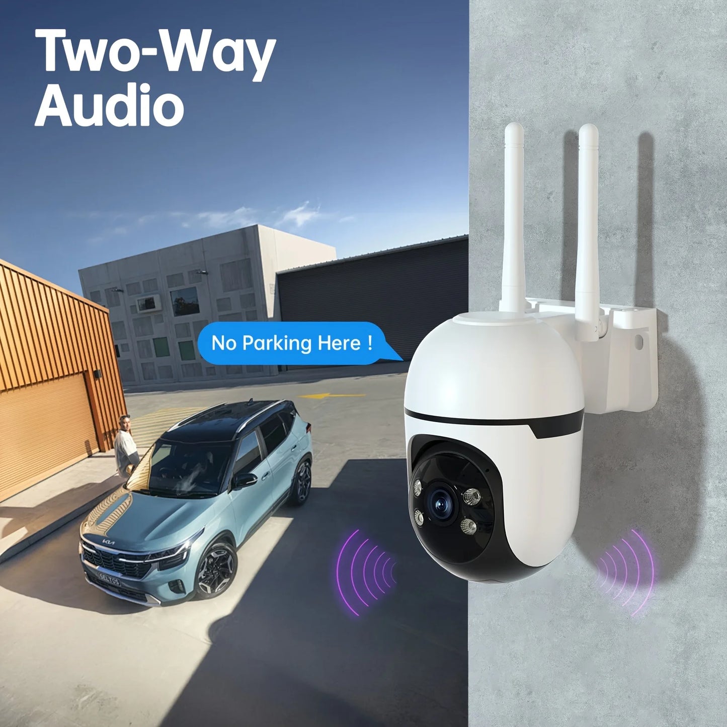WESECUU PTZ Outdoor Camera 360 Auto Tracking 4MP Night Vision