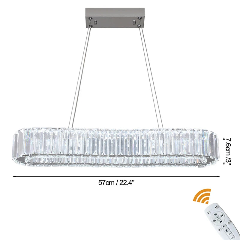 GreeLustr Modern Crystal Led Chandelier Dimming Remote Control Ceiling Lamp