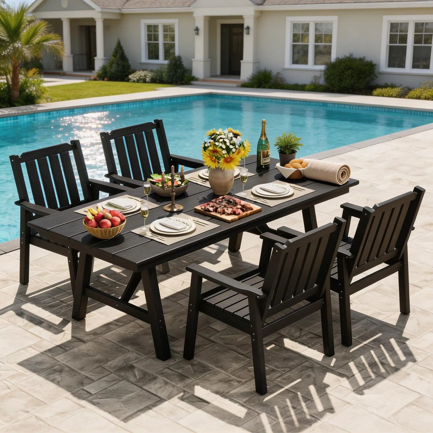 Studyset Outdoor Patio Dining Chairs Set Heavy Duty HDPE Waterproof