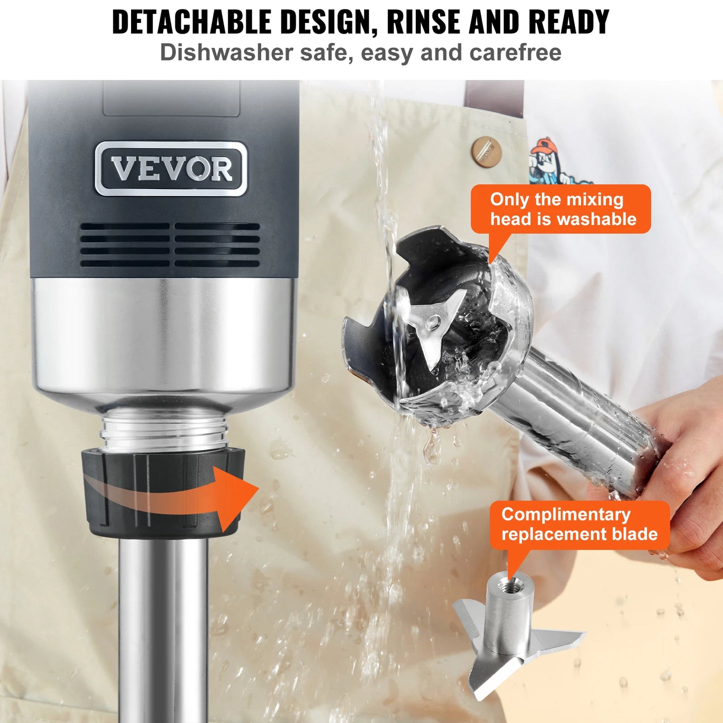 SucceBuy 500W Immersion Blender Heavy Duty Variable Speed Stainless Steel