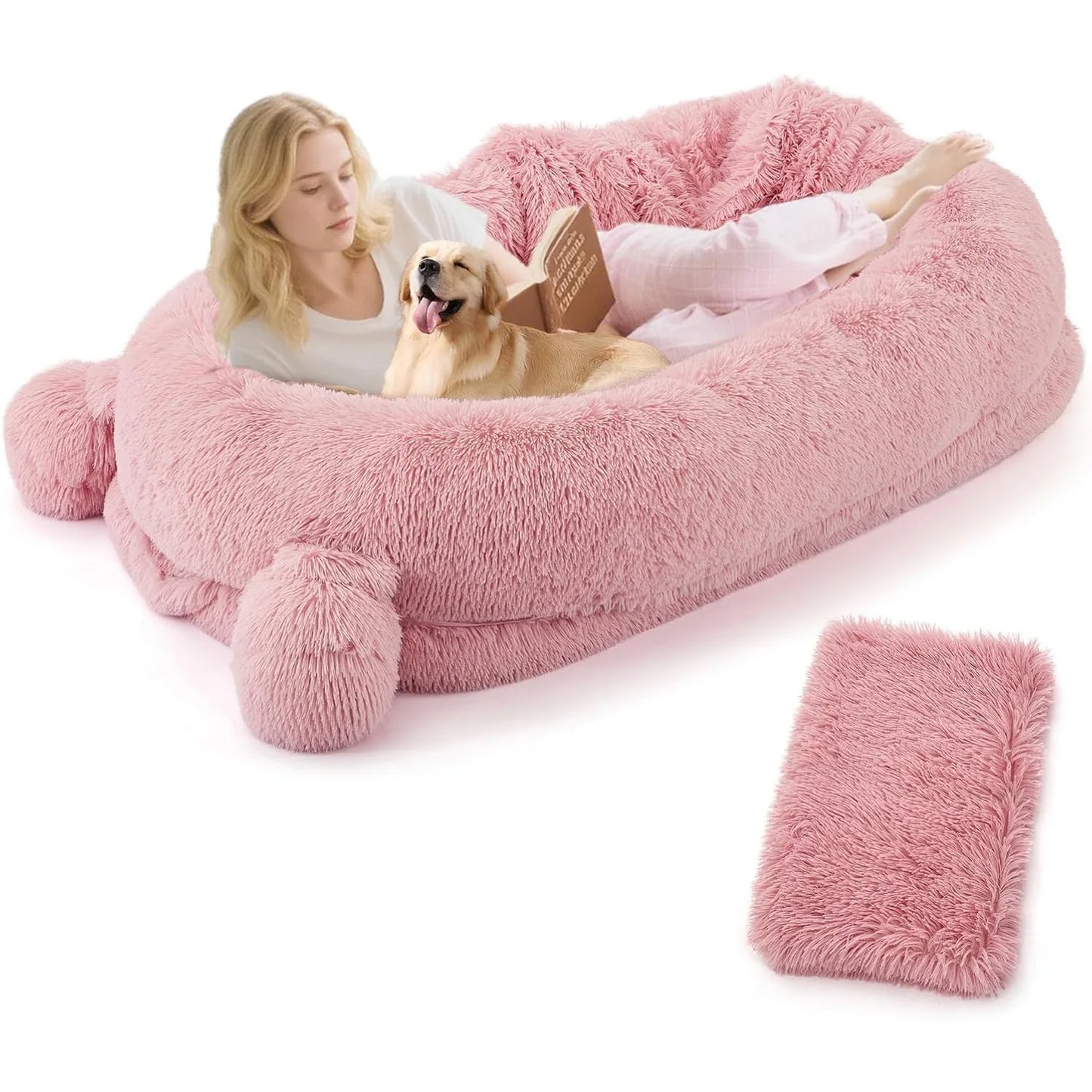 HiMISS Human Dog Bed With Pockets And Removable Cover