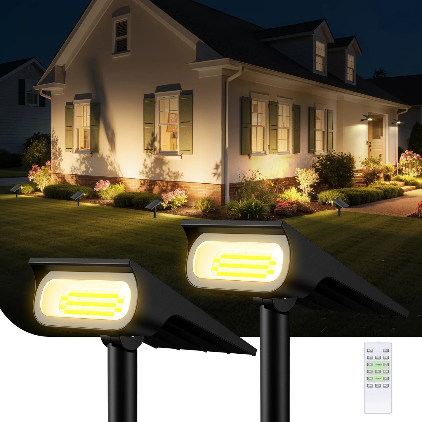 Intelamp Solar Spotlight With Three Lighting Modes For Outdoor Use