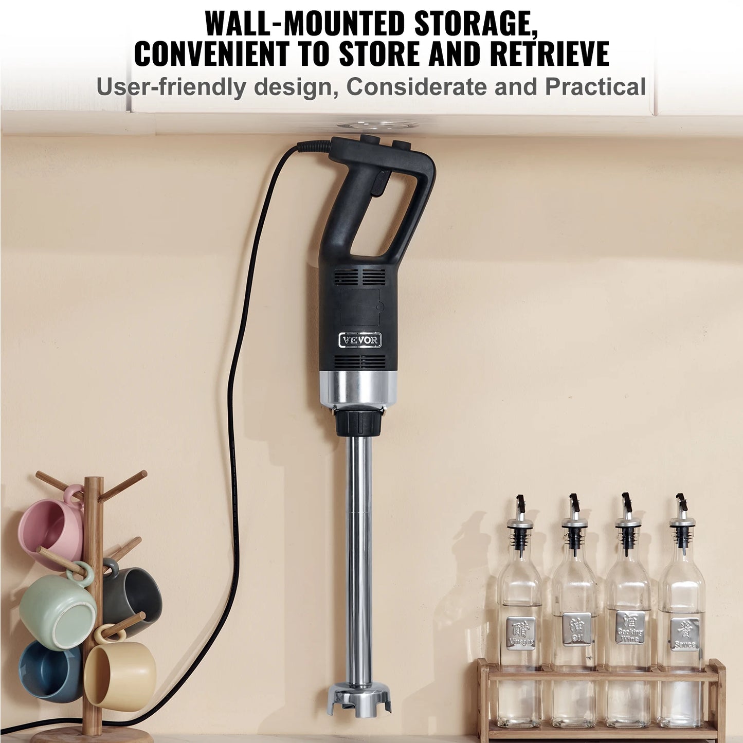 SucceBuy 500W Immersion Blender Heavy Duty Variable Speed Stainless Steel