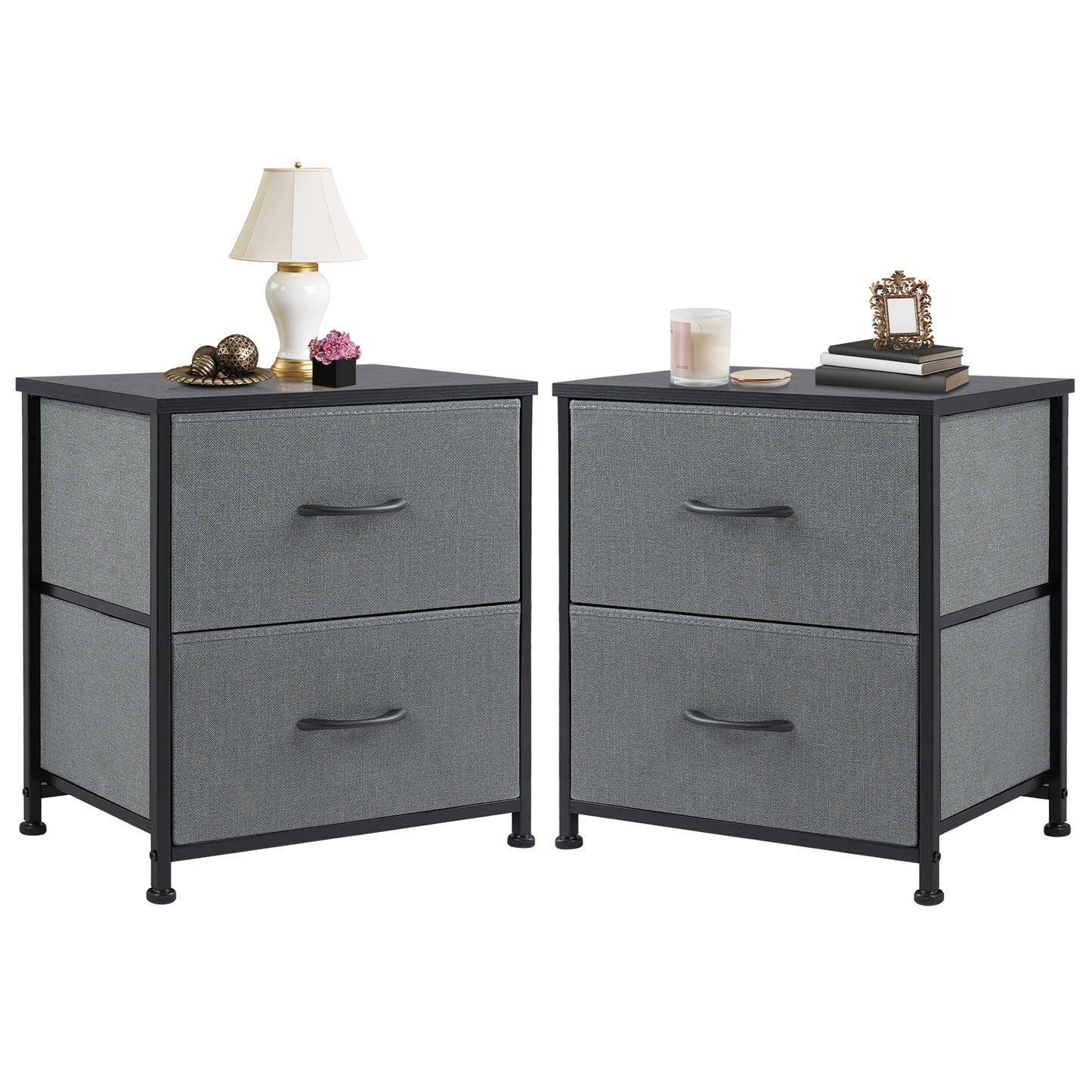 JHK Modern Nightstand With Storage Drawers Bedroom Furniture