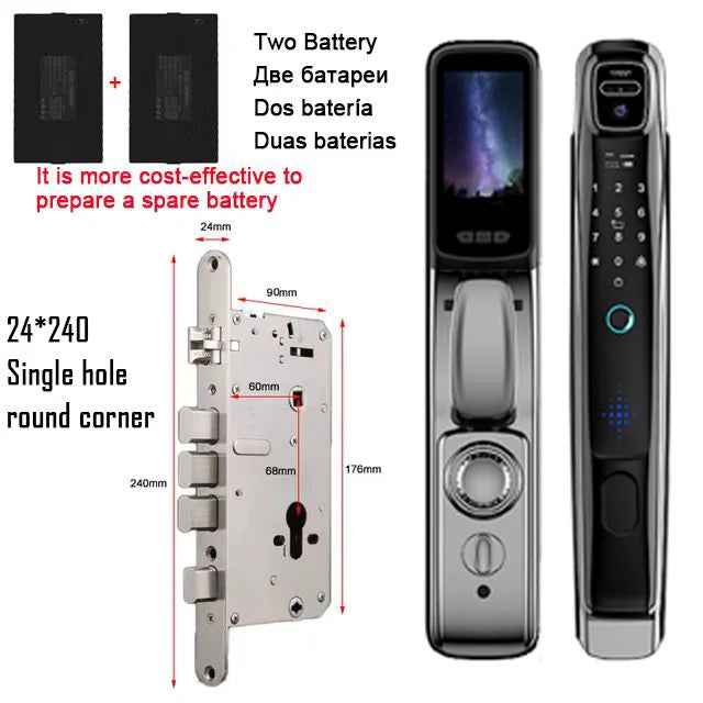 YKESDL WiFi Tuya Face Recognition Smart Door Lock With Camera