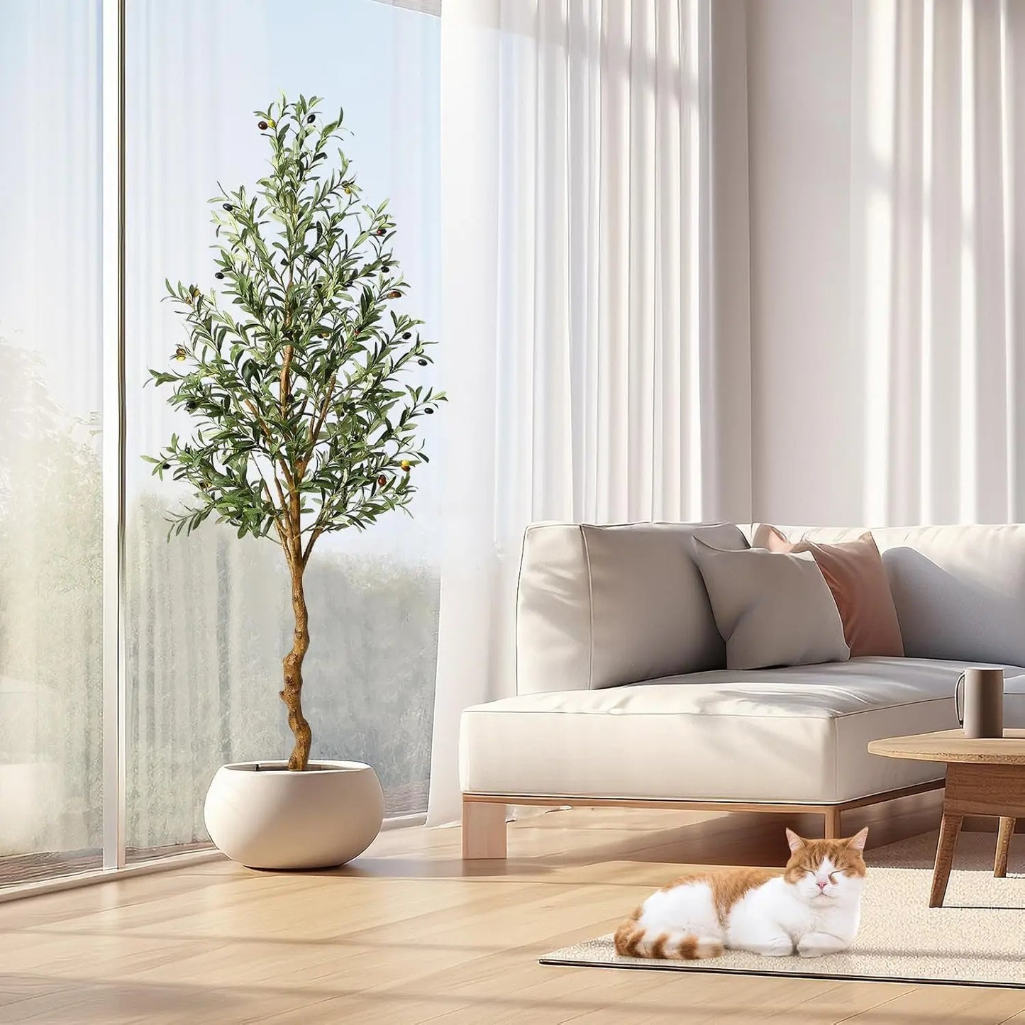 HiMISS CN Artificial Olive Tree Two Pack Realistic Decor