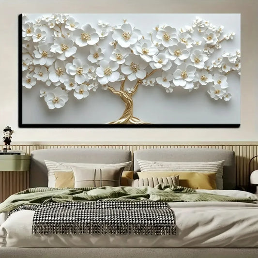 Nordic Flower Oil Painting on Canvas Modern Art Deco