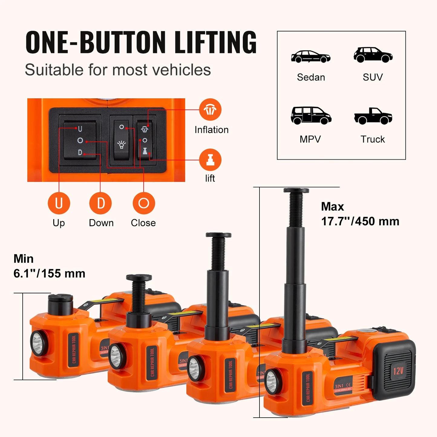 SucceBuy Electric Hydraulic Car Jack for Safe Vehicle Lifting and Repairs