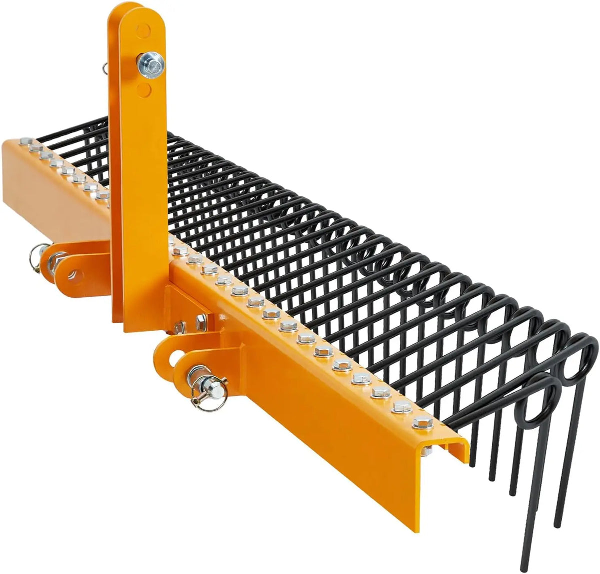 Heavy Duty Steel Landscape Rake with Spring Tines for Tractors