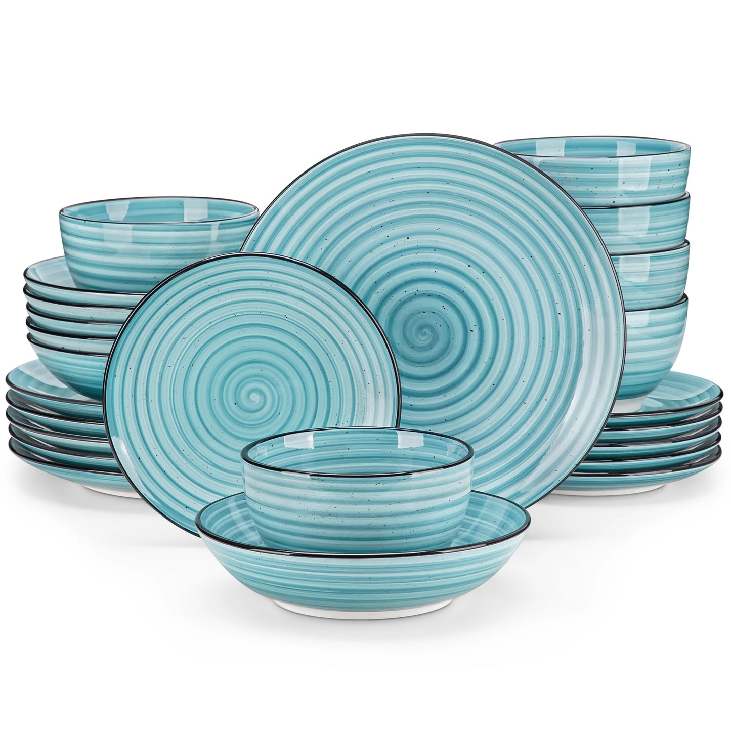 MALACASA Hand Painted Spiral Dinnerware Set 24 To 48 Piece