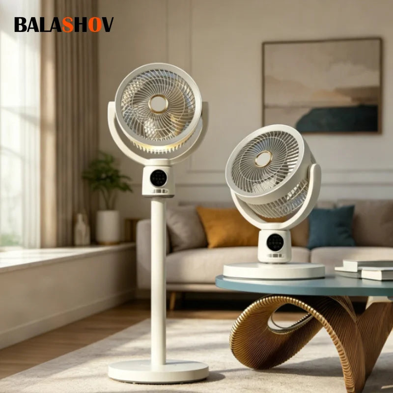 BALASHOV USB Rechargeable Floor Fan With Timed Low Noise Cooling