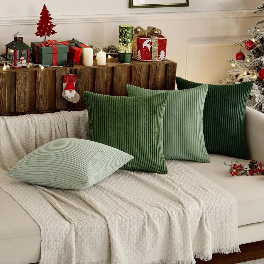 Boho Farmhouse Throw Pillow Covers Set Of 4 Nordic Corduroy