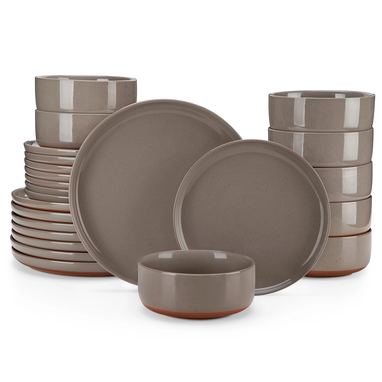 MALACASA Tara Stoneware Dinnerware Set With Curved Edge