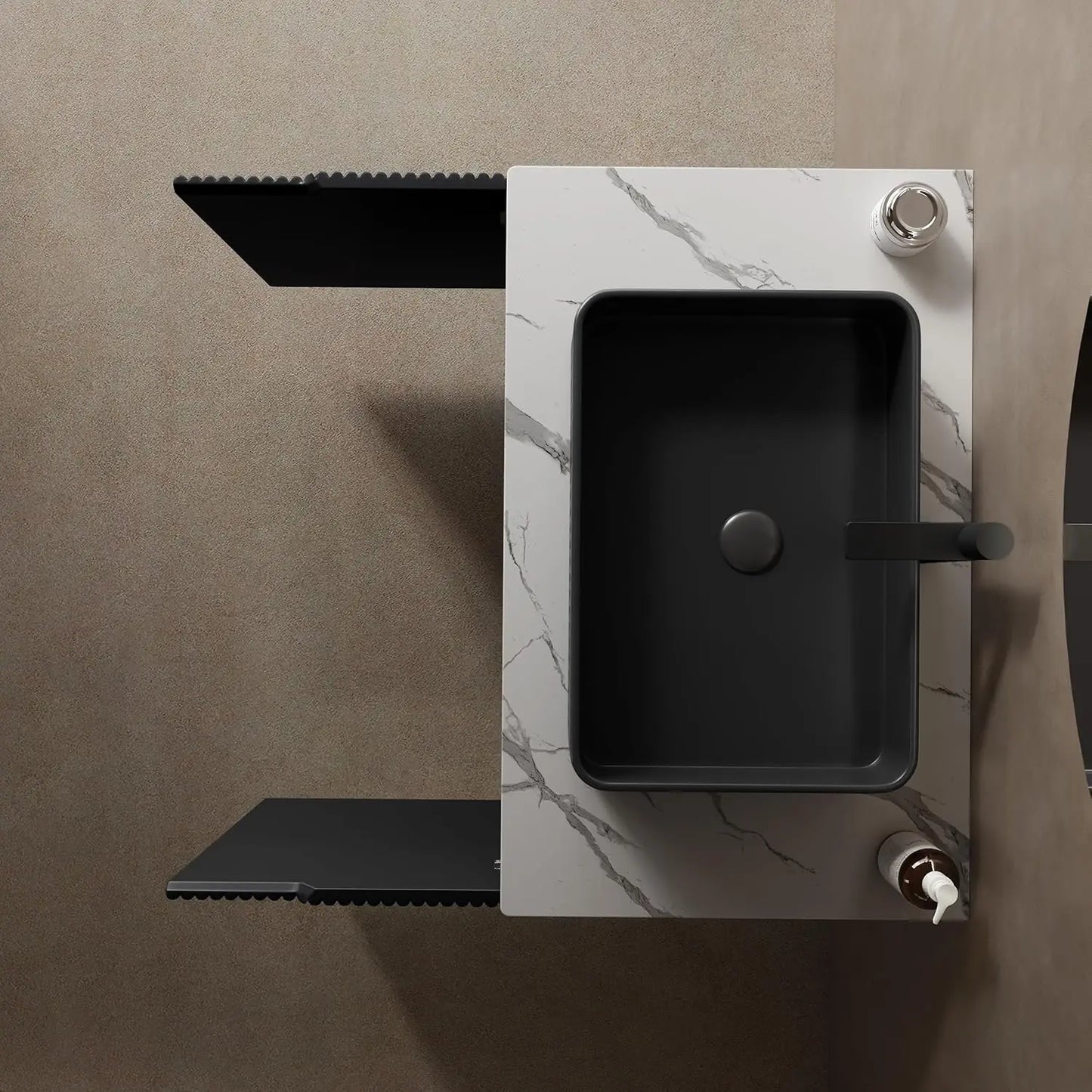 Bathroom Vanity With Ceramic Sink And Freestanding Cabinet
