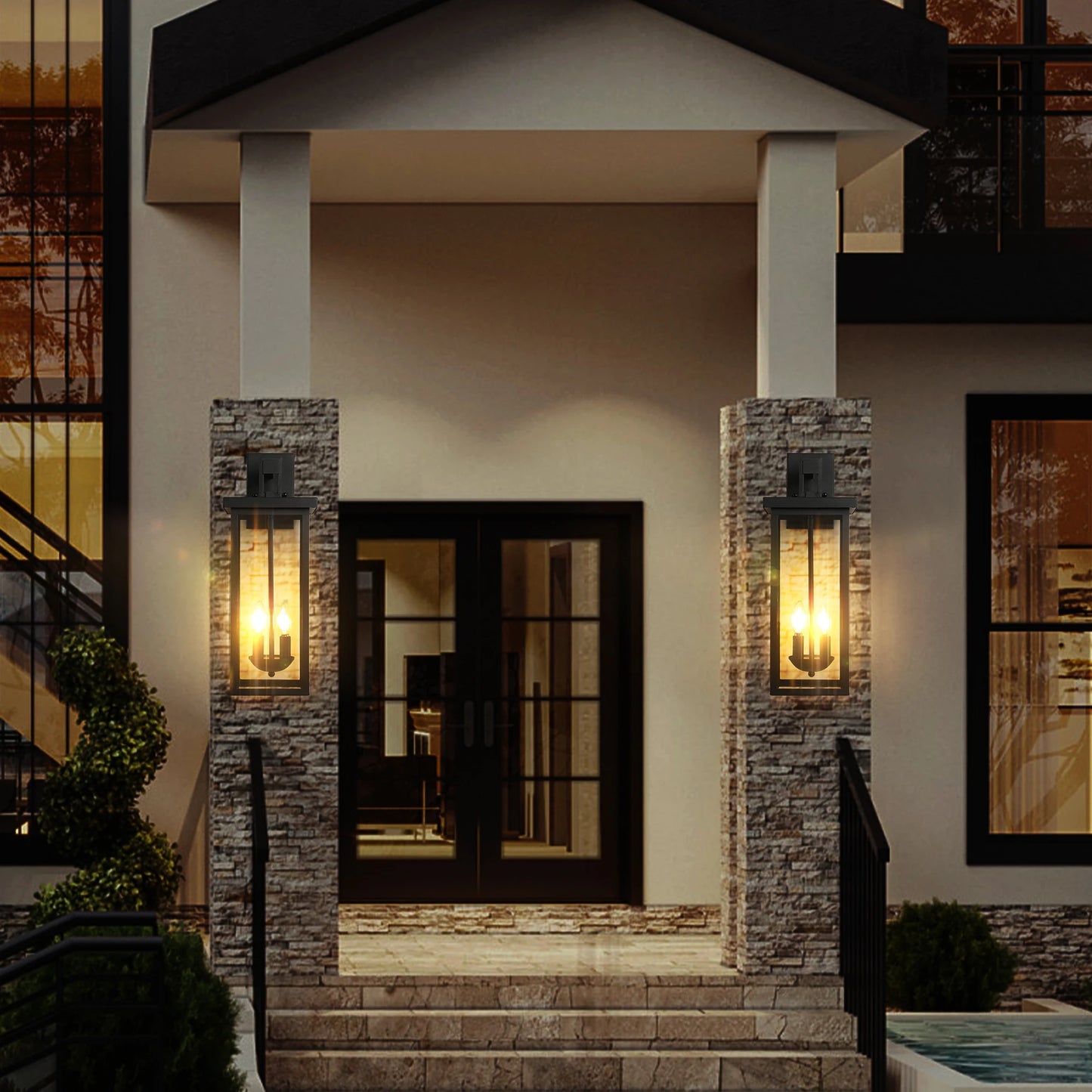 ARLGSITE Outdoor Wall Lantern Dusk To Dawn Sensor Exterior Light