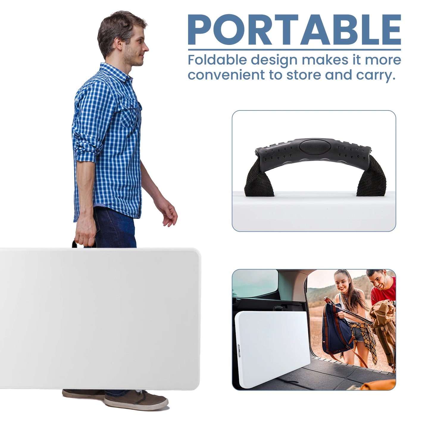 JHK Heavy Duty Portable Folding Table For Outdoor Camping Events