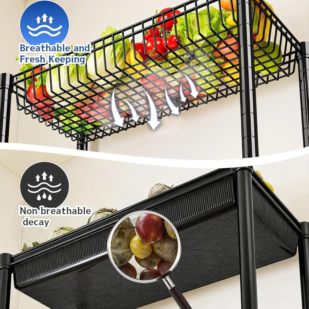 7-Tier Wire Shelving With Wheels For Kitchen Pantry