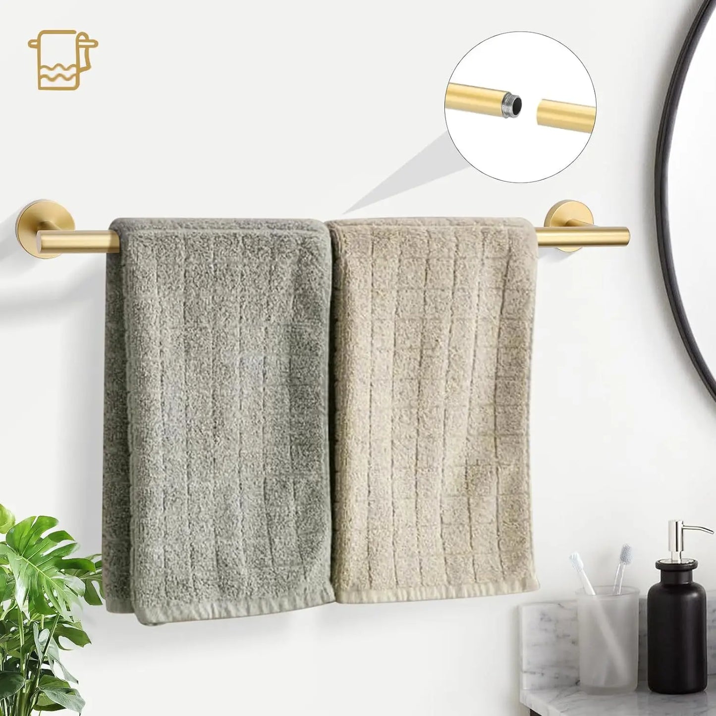 Five Piece Bathroom Accessories Set Stainless Steel Hardware