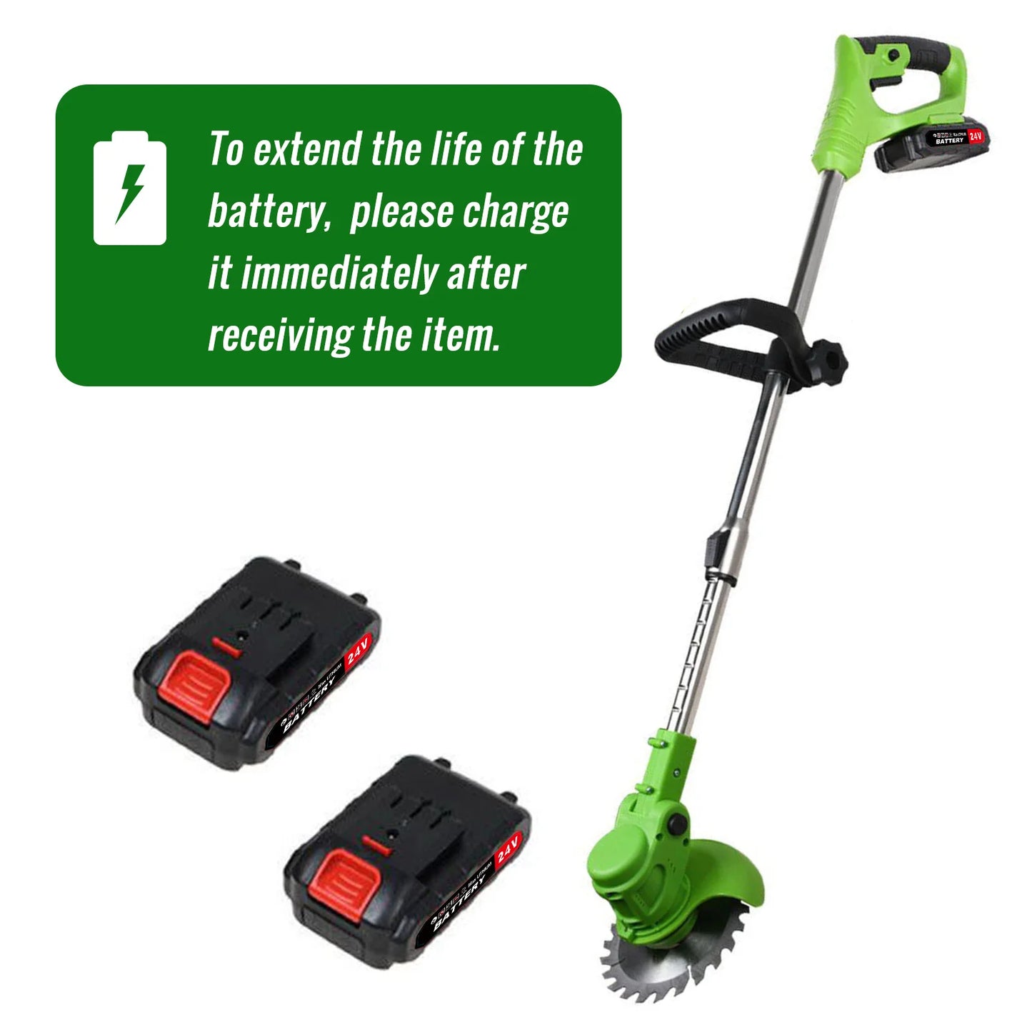 Cordless 2-In-1 Weed Trimmer With Fast Charger Batteries Included