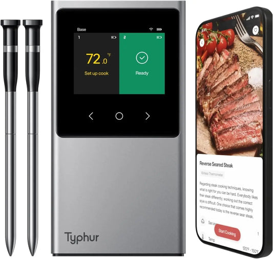 XMSJ WiFi Meat Thermometer With Two Probes And Bluetooth