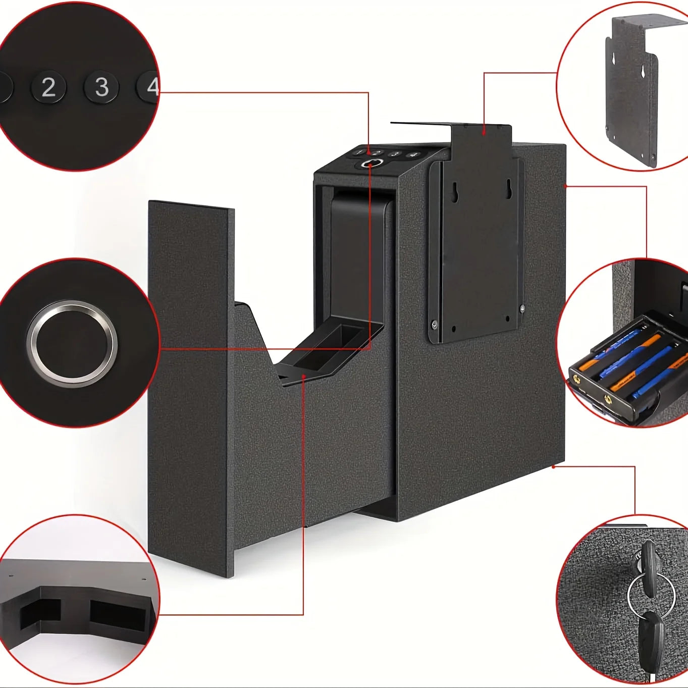 Biometric Gun Safe With Auto Sliding Door And Fingerprint Access