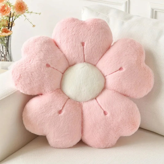 Flower Shaped Plush Throw Pillow For Sofa Chair Floor Cushion