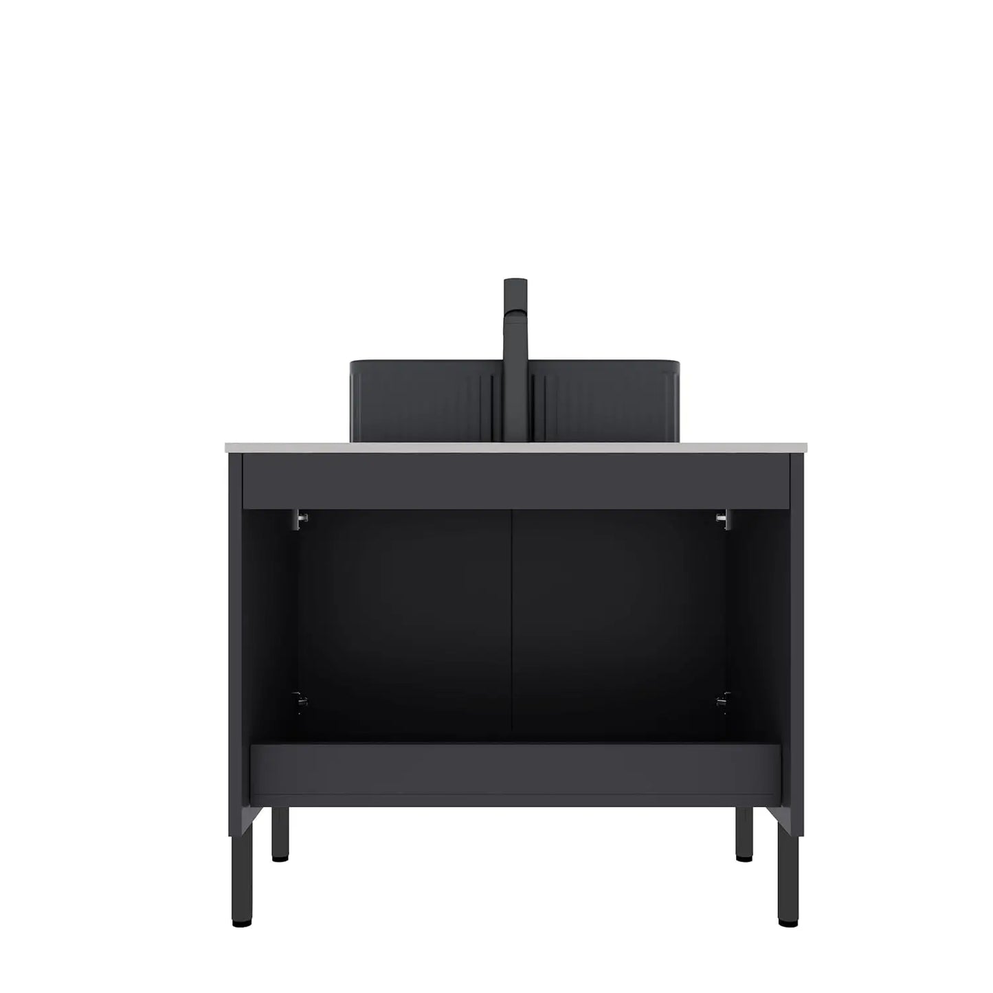 Bathroom Vanity With Ceramic Sink And Freestanding Cabinet