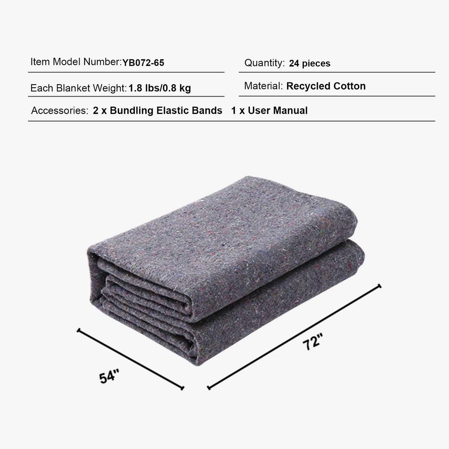 SucceBuy Heavy Duty Moving Blankets Recycled Cotton Furniture Packing Protection