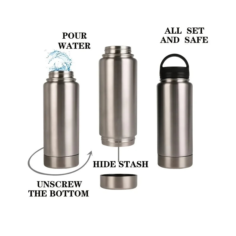 Stainless Steel Diversion Safe Water Bottle Hidden Tumbler Stash Box
