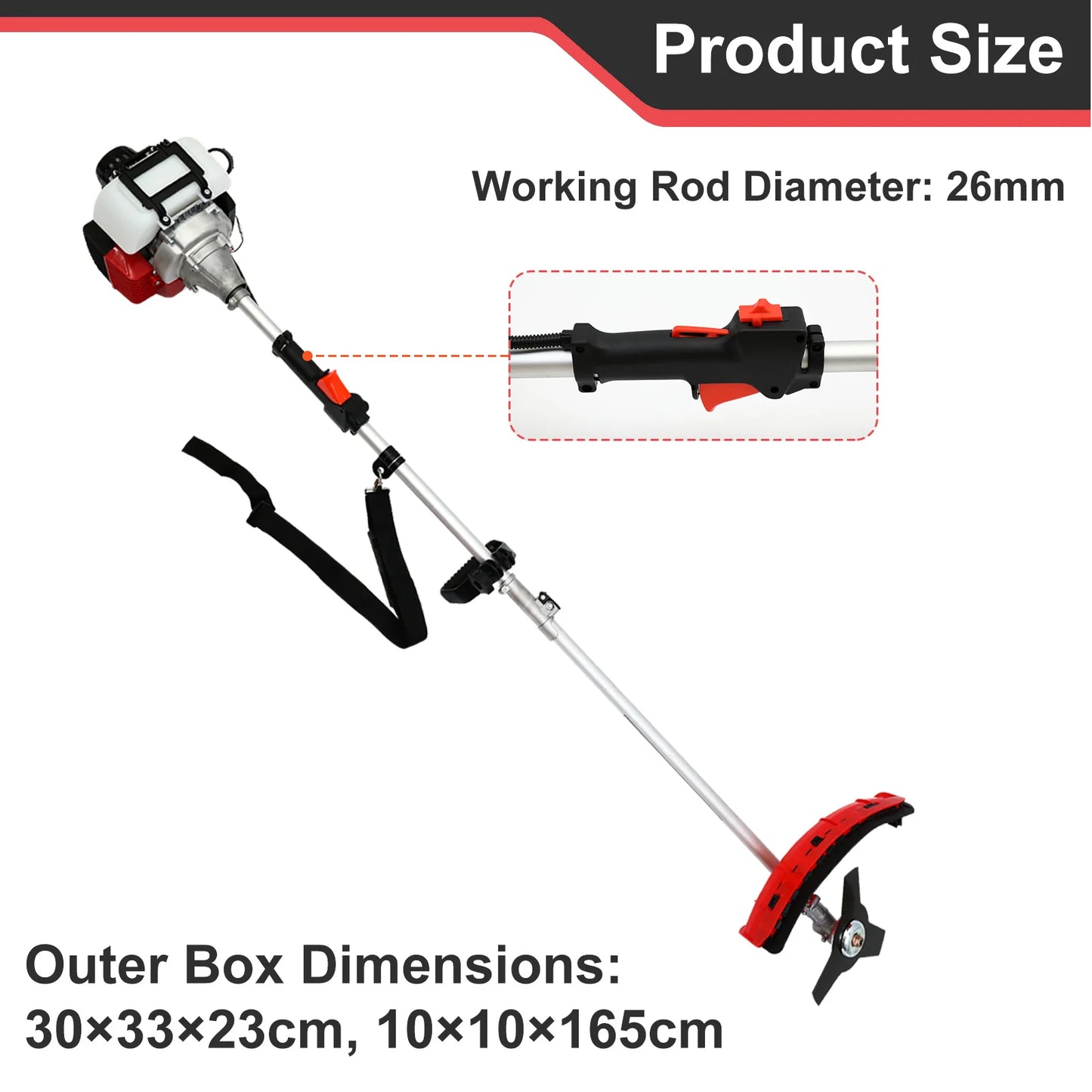 4 Stroke Gas Weed Eater Straight Shaft Trimmer High Power