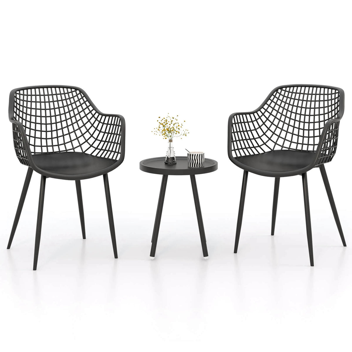 HOMASIS All Weather Patio Bistro Table and Chair Set of Two