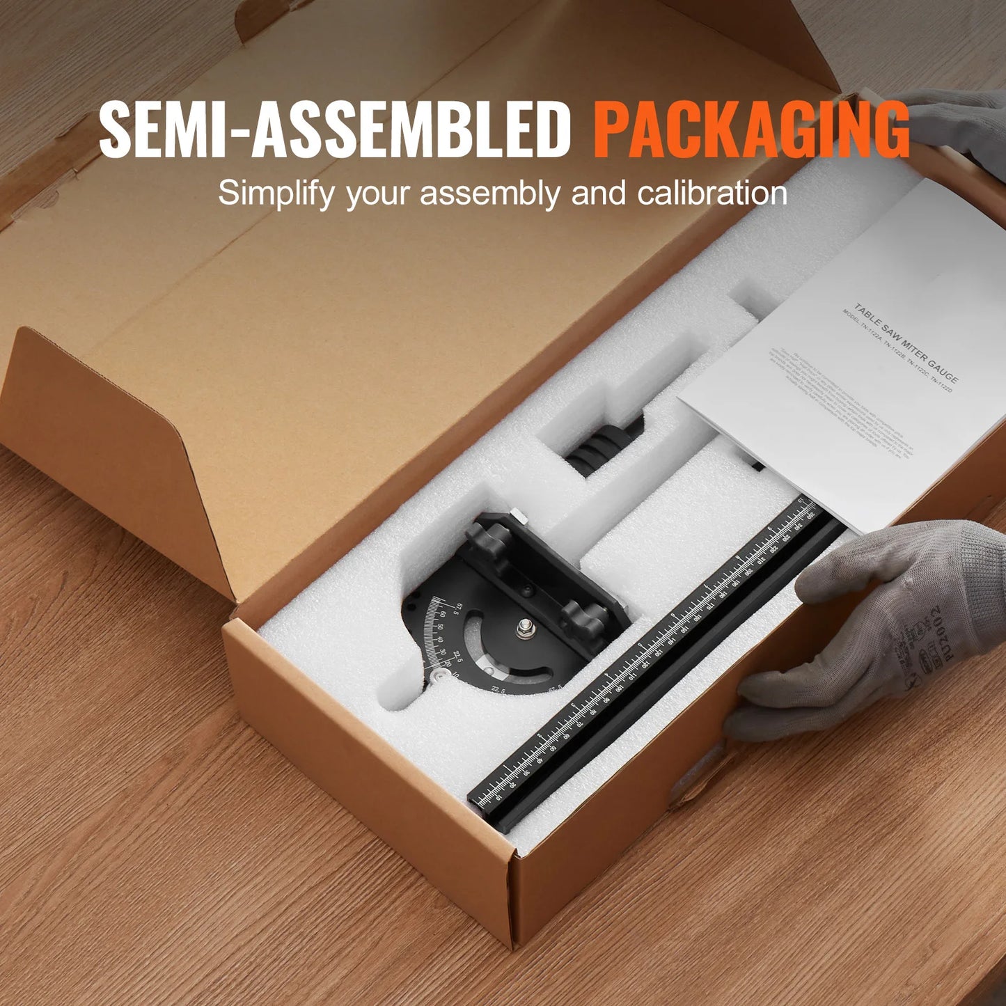 SucceBuy Precision Miter Gauge With 15 Angle Stops