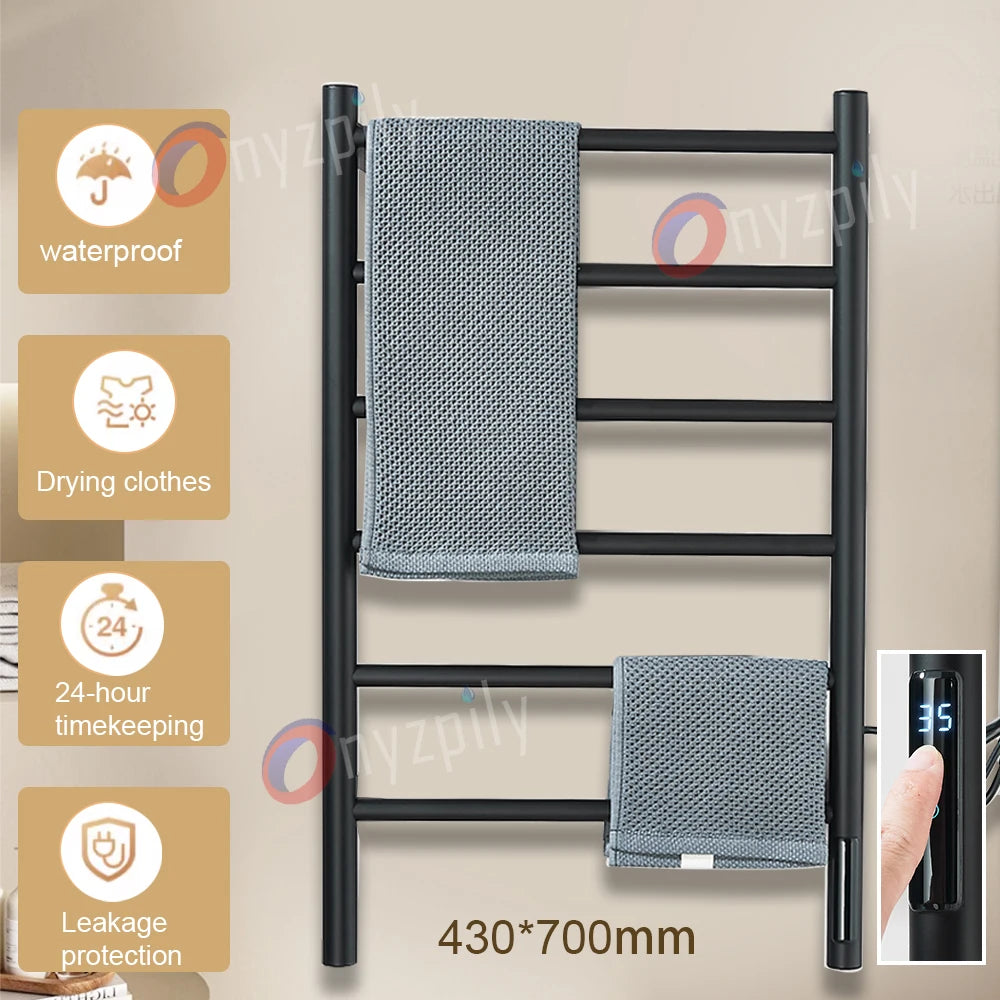 Onyzpily Electric Heated Towel Rack With Digital Touch Thermostat