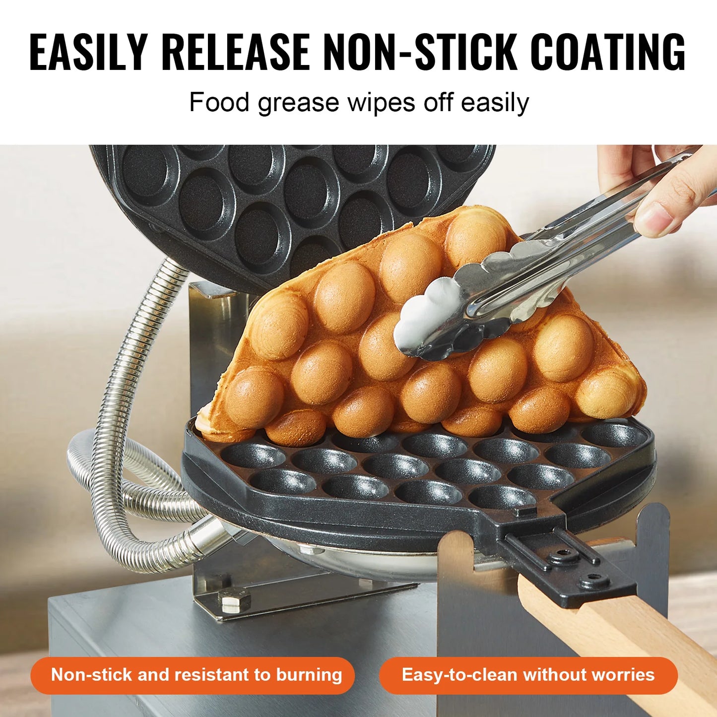 VEVOR Egg Bubble Waffle Maker 1000W Rotating Dual Pans