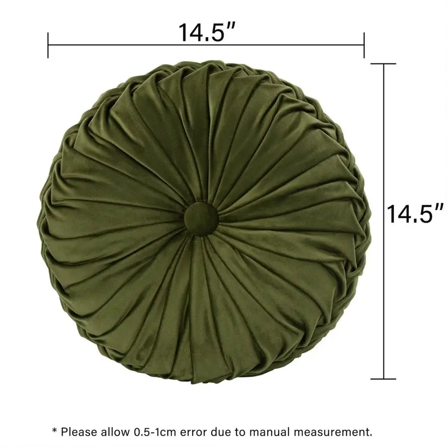 Decorative Round Pleated Pumpkin Throw Pillows Set Of 2