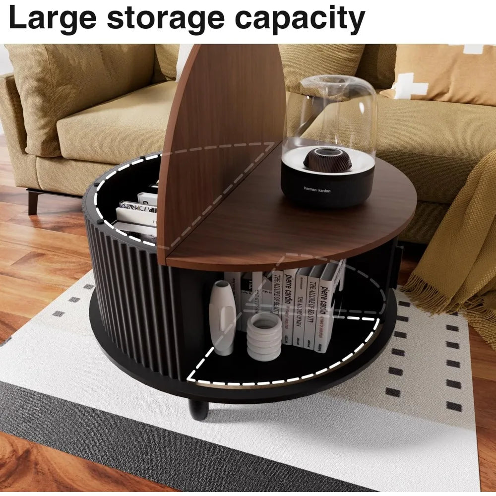 Farmhouse Lift Top Coffee Table With Storage For Living Room