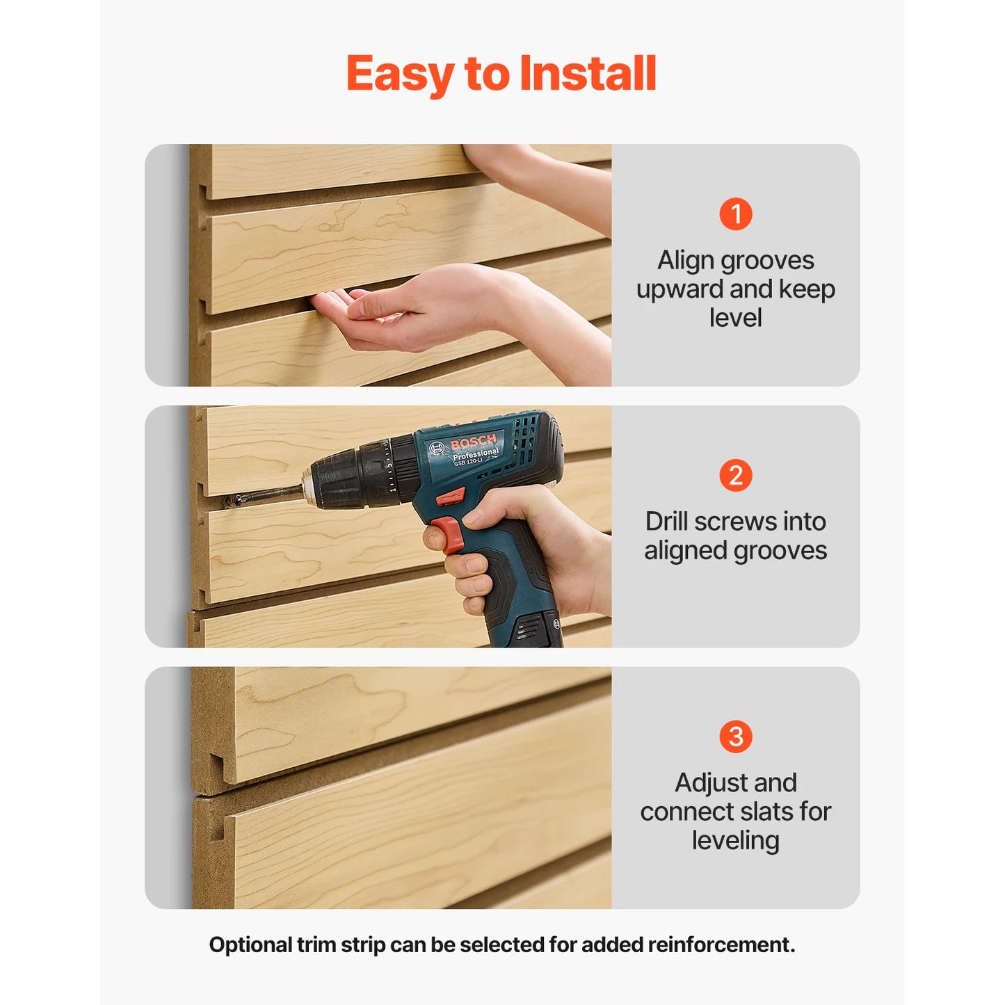 Easy Install Adjustable MDF Garage Slat Wall Paneling System
