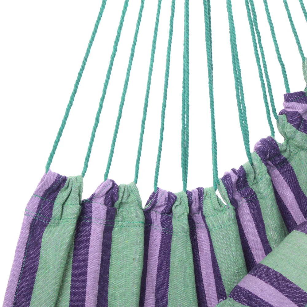 Outdoor Hanging Rope Chair With Cushions And Two Pillows